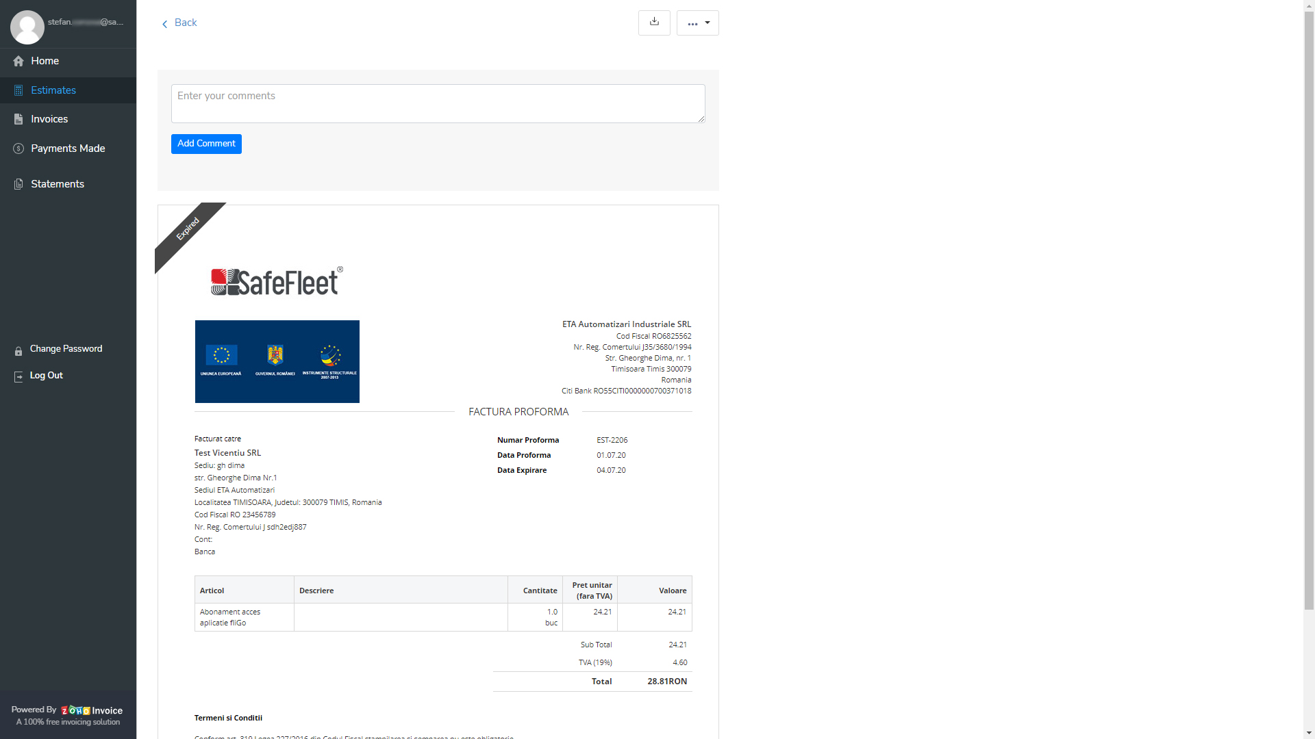 Portal de factuare SafeFleet Telematics_08